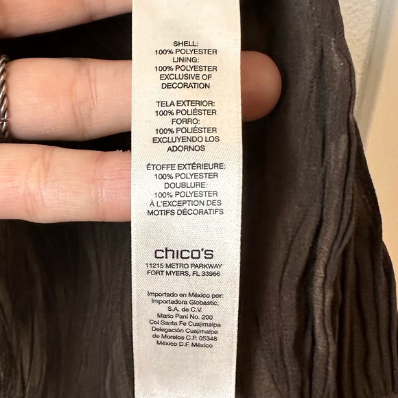 Chico’s Pleated Elegance Collar Jacket Faux Fur Animal Print sz L - Picture 5 of 8